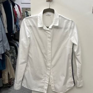 Akris white button down shirt with inset detail